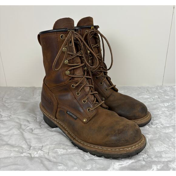 Carolina Men's Elm 8" Waterproof Leather Lace Up Logger Boots Size 8 - Picture 2 of 9